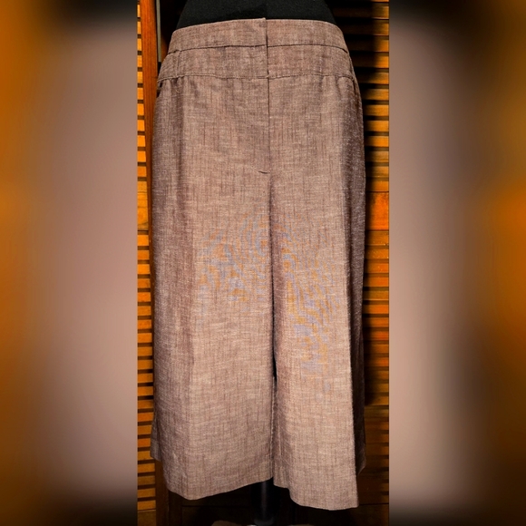 Studio 1940 Pants - Elegant Autumn Brown Wide Leg Cropped Trousers